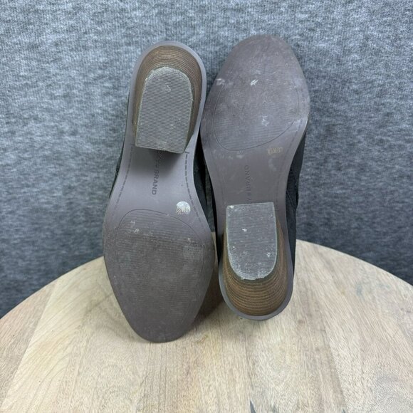 Lucky Brand Womens Black Suede Ankle Booties Size 6.5 / 37 With Stacked Heel - Picture 6 of 8